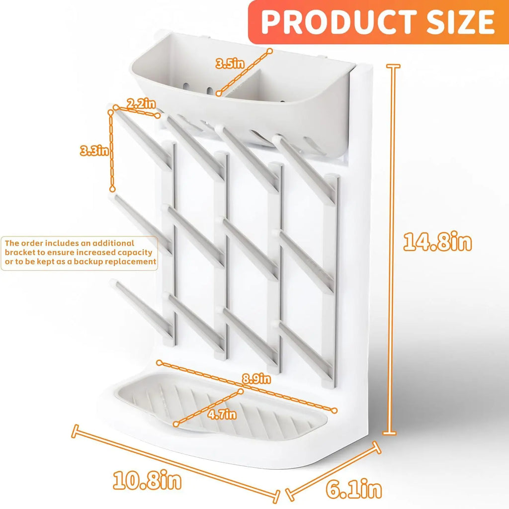 Baby Bottle Drying Rack Vertical Bottle Dryer Rack Holder Organizer Space Saving Standing Drying Rack for Baby Bottles and Cup