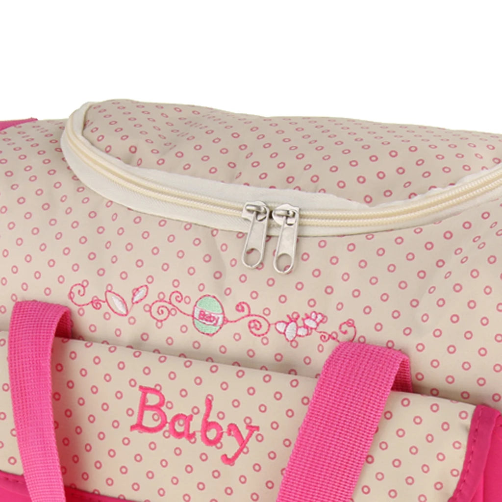 Mummy Shoulder Bag with Bottle Holder Baby Nappy Diaper Bag Set Waterproof Changing Pad for Newborn Maternity