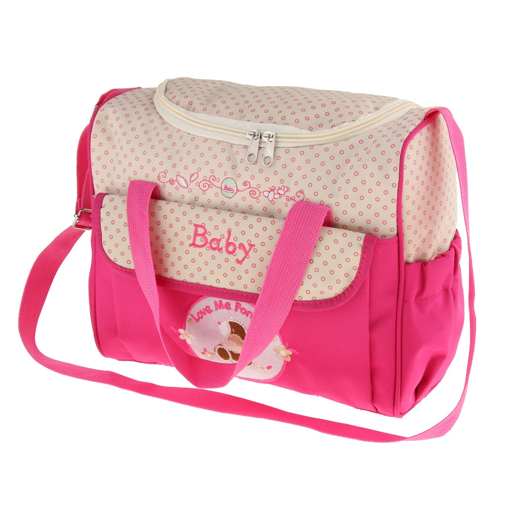 Mummy Shoulder Bag with Bottle Holder Baby Nappy Diaper Bag Set Waterproof Changing Pad for Newborn Maternity