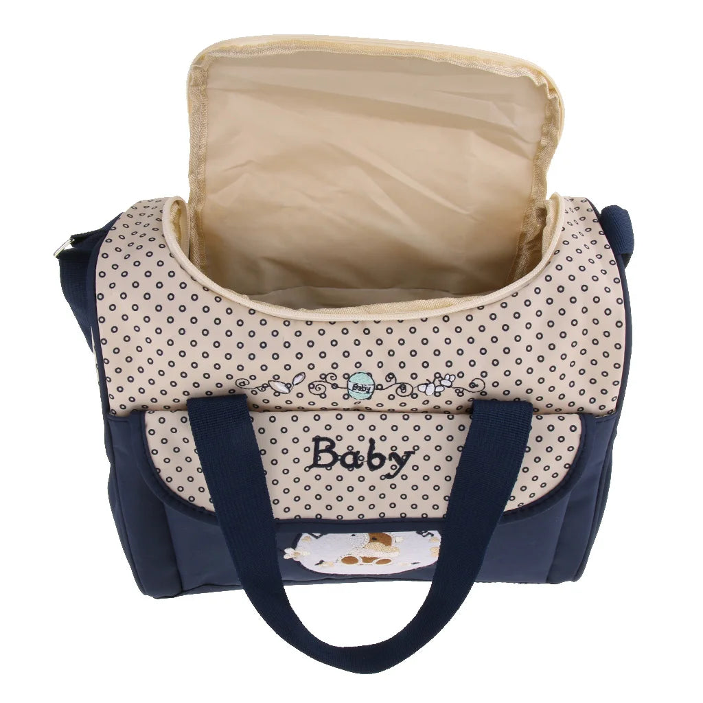 Mummy Shoulder Bag with Bottle Holder Baby Nappy Diaper Bag Set Waterproof Changing Pad for Newborn Maternity