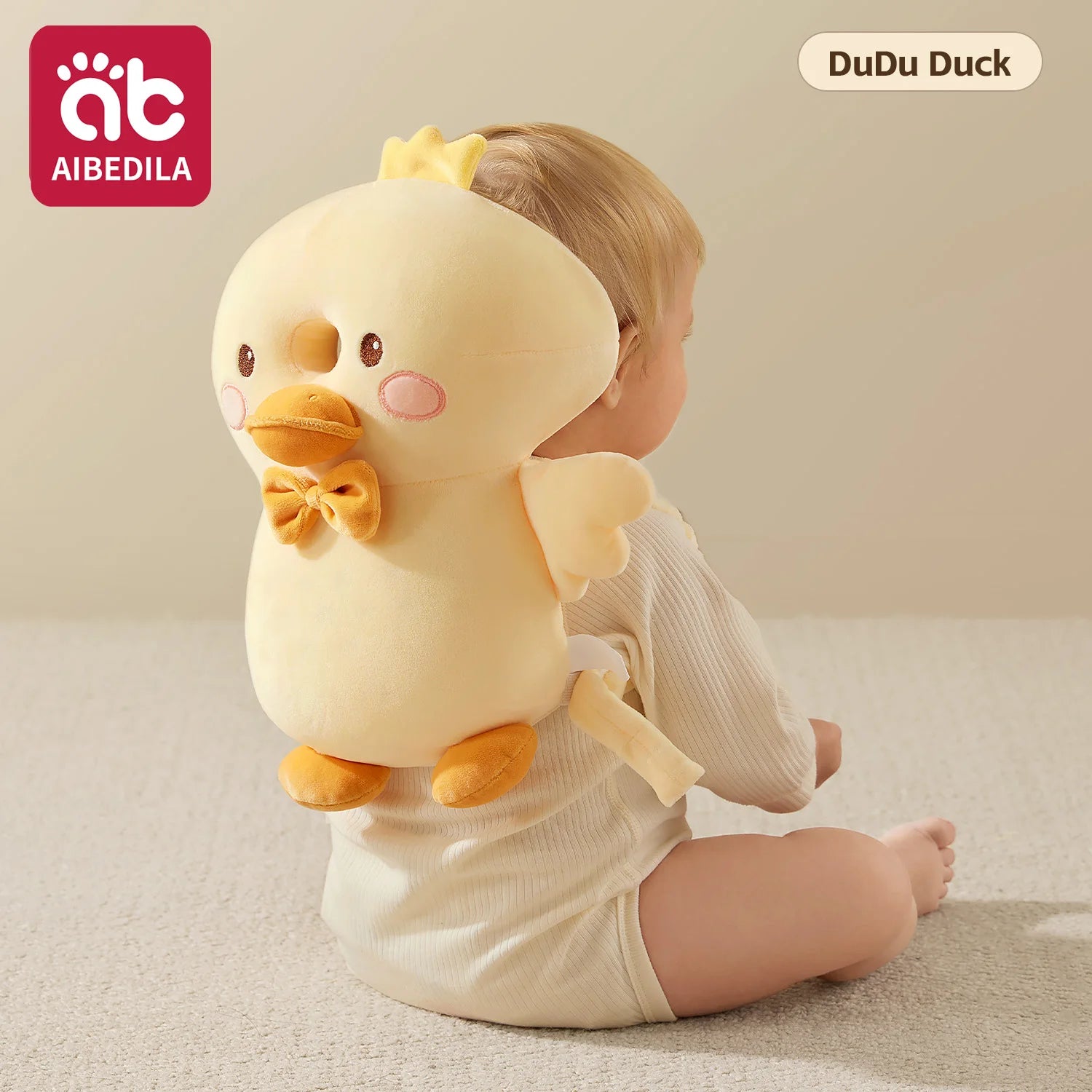AIBEDILA Baby Head Protector Pillow 3-Sided Anti-Fall Back Safety Pad for Crawling Walking Toddlers Cute Animal Design