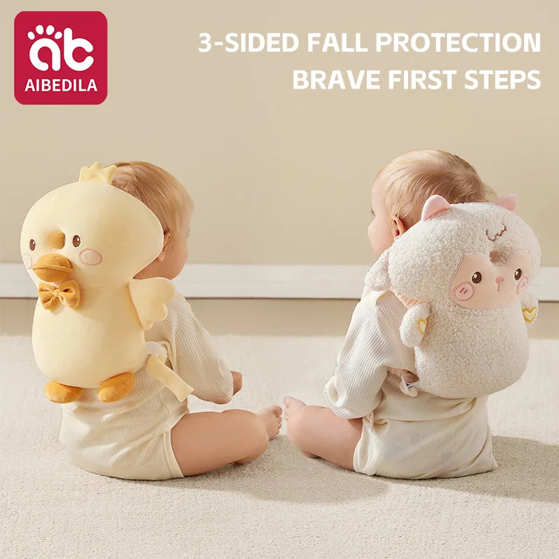 AIBEDILA Baby Head Protector Pillow 3-Sided Anti-Fall Back Safety Pad for Crawling Walking Toddlers Cute Animal Design