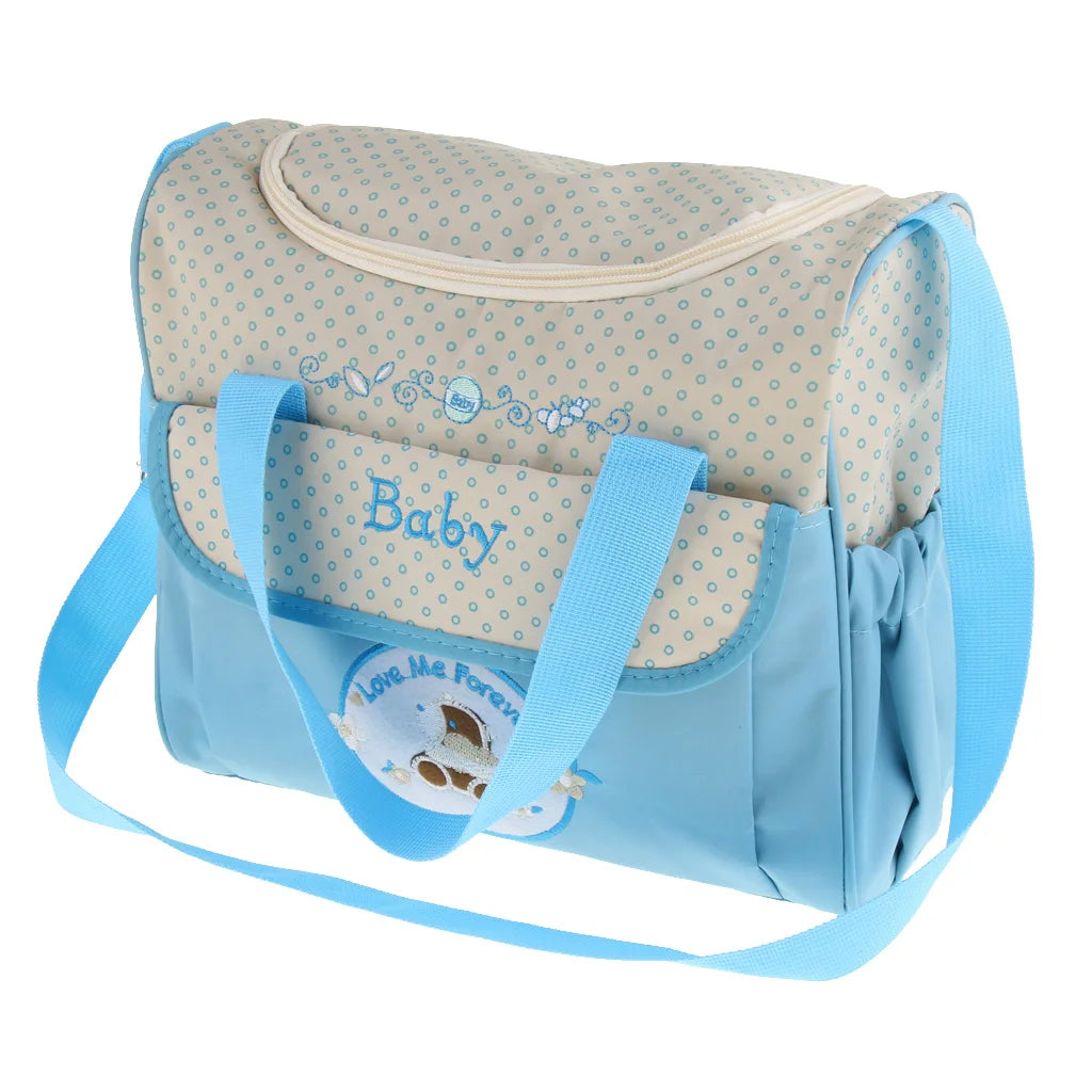 Mummy Shoulder Bag with Bottle Holder Baby Nappy Diaper Bag Set Waterproof Changing Pad for Newborn Maternity